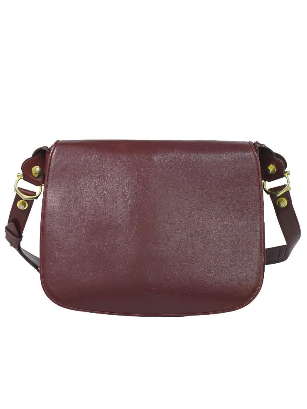 Cartier Must Line Shoulder Bag Pochette Leather Bordeaux
